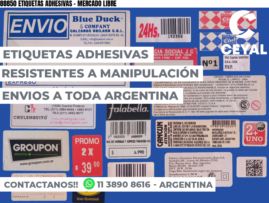 88850 ETIQUETAS ADHESIVAS - MERCADO LIBRE