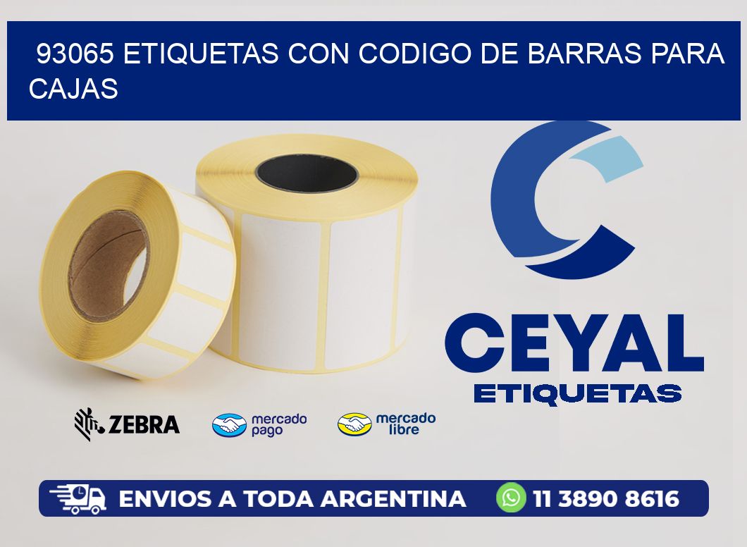 93065 ETIQUETAS CON CODIGO DE BARRAS PARA CAJAS