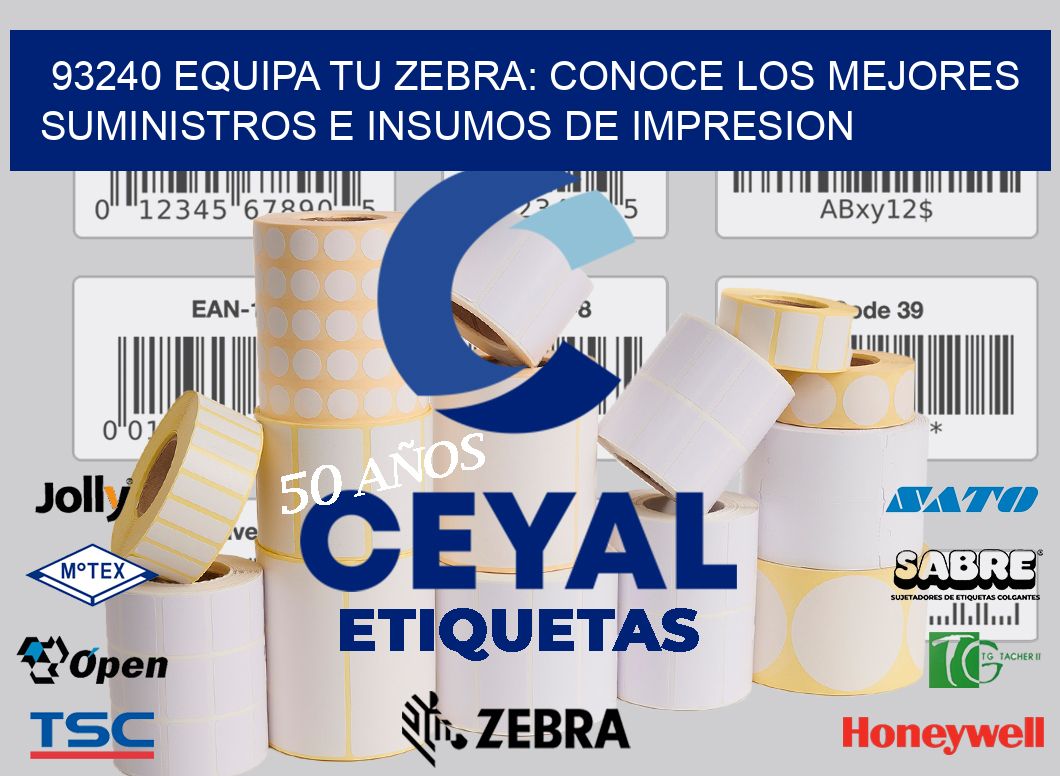 93240 EQUIPA TU ZEBRA: CONOCE LOS MEJORES SUMINISTROS E INSUMOS DE IMPRESION