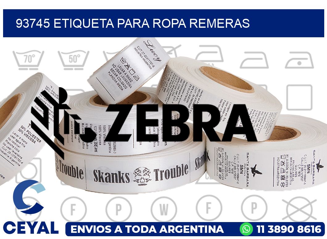 93745 ETIQUETA PARA ROPA REMERAS