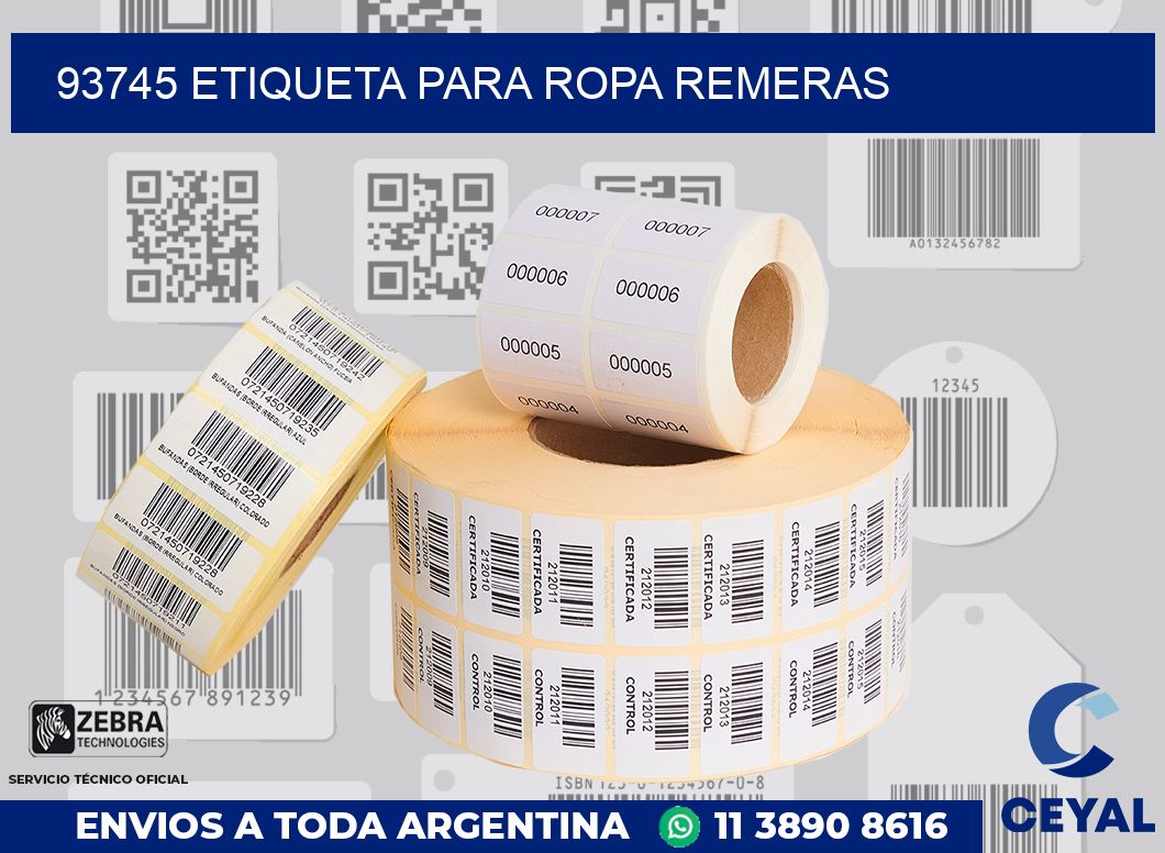 93745 ETIQUETA PARA ROPA REMERAS
