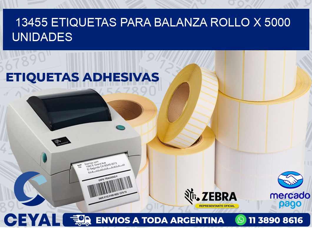 13455 ETIQUETAS PARA BALANZA ROLLO X 5000 UNIDADES