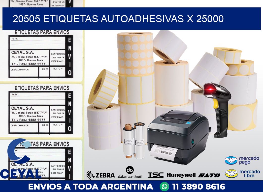 20505 ETIQUETAS AUTOADHESIVAS X 25000