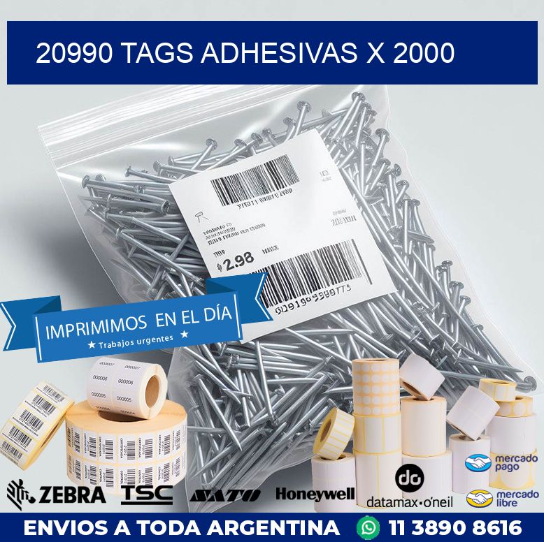 20990 TAGS ADHESIVAS X 2000