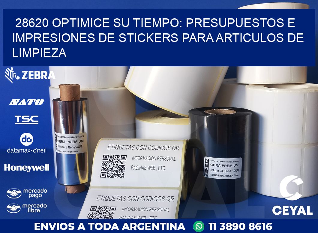 28620 OPTIMICE SU TIEMPO: PRESUPUESTOS E IMPRESIONES DE STICKERS PARA ARTICULOS DE LIMPIEZA