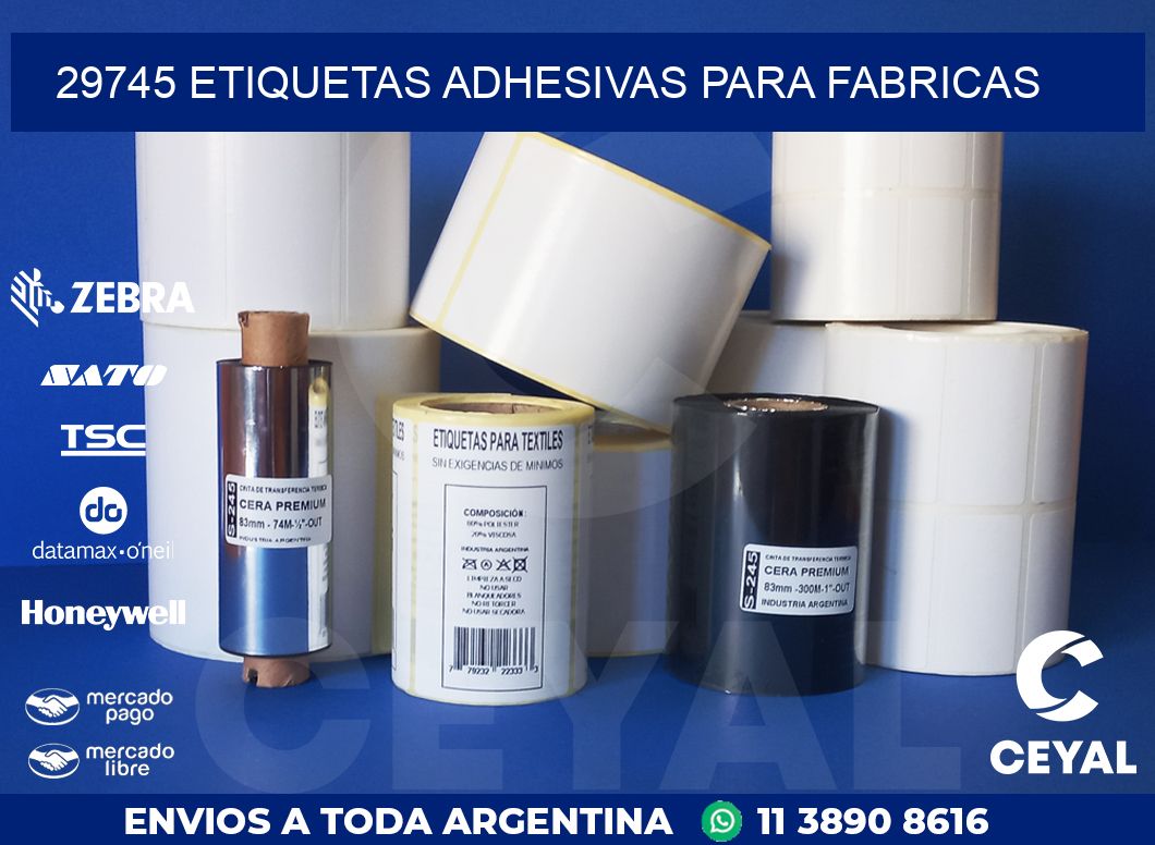 29745 ETIQUETAS ADHESIVAS PARA FABRICAS