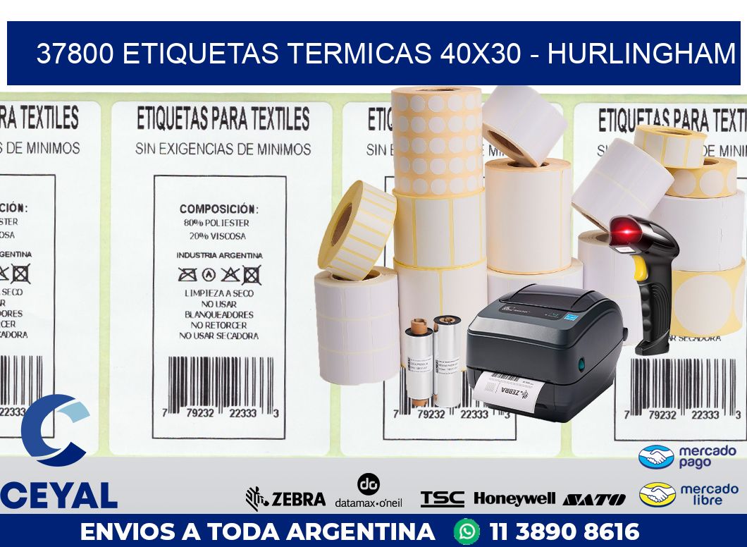 37800 ETIQUETAS TERMICAS 40X30 - HURLINGHAM