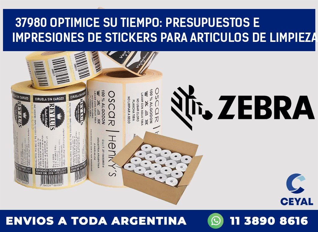 37980 OPTIMICE SU TIEMPO: PRESUPUESTOS E IMPRESIONES DE STICKERS PARA ARTICULOS DE LIMPIEZA