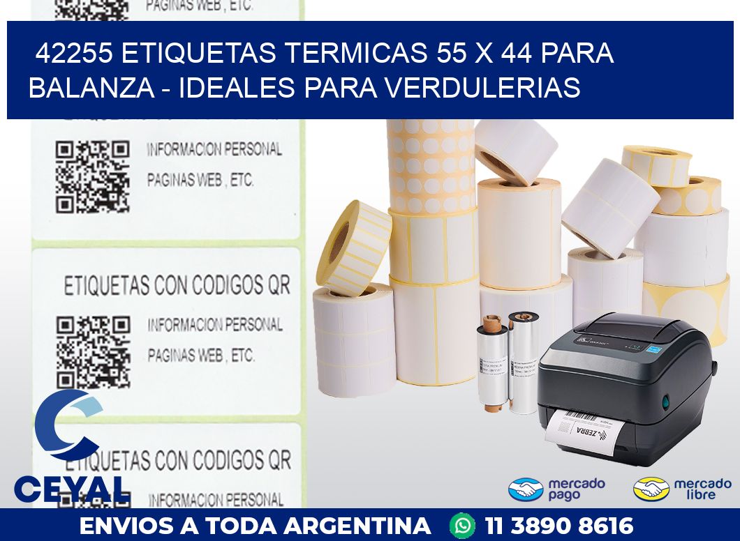 42255 ETIQUETAS TERMICAS 55 X 44 PARA BALANZA – IDEALES PARA VERDULERIAS