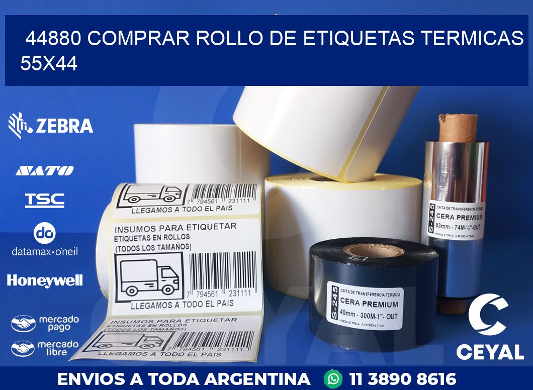 44880 COMPRAR ROLLO DE ETIQUETAS TERMICAS 55X44