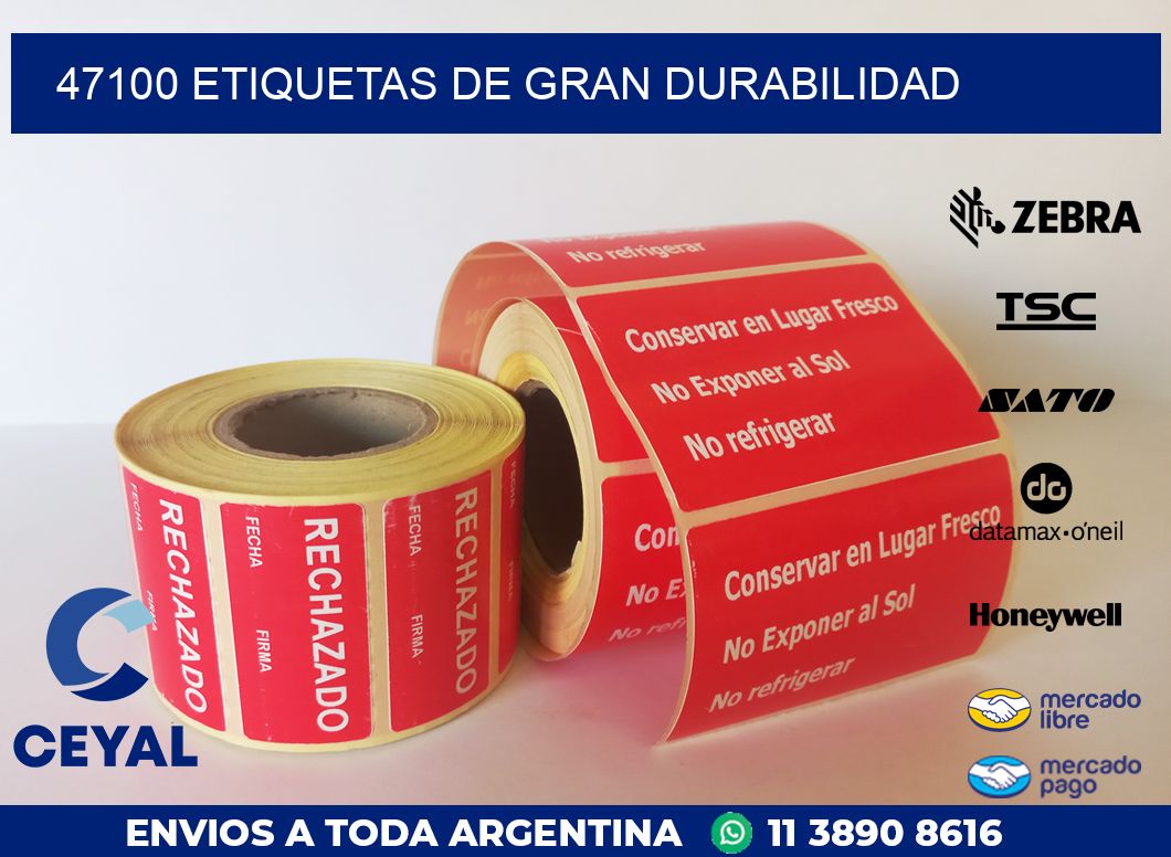 47100 ETIQUETAS DE GRAN DURABILIDAD