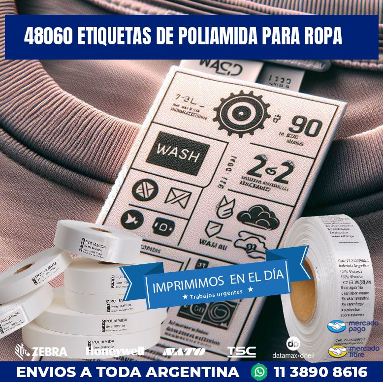 48060 ETIQUETAS DE POLIAMIDA PARA ROPA
