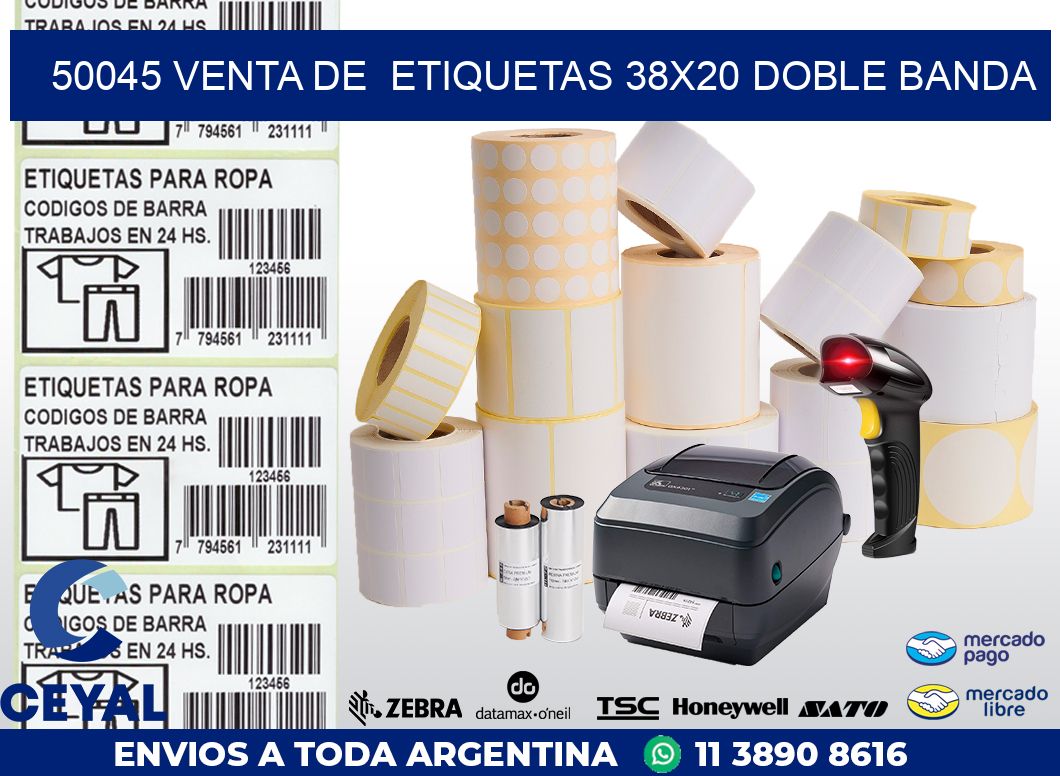 50045 VENTA DE  ETIQUETAS 38X20 DOBLE BANDA