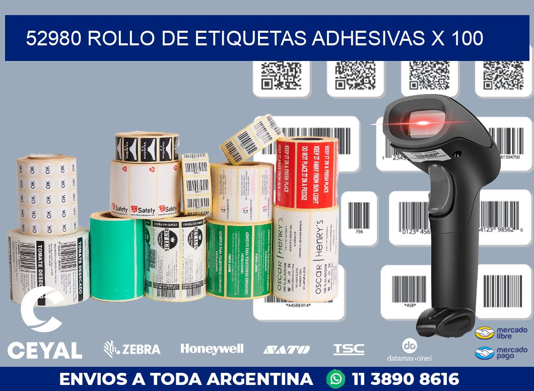 52980 ROLLO DE ETIQUETAS ADHESIVAS X 100