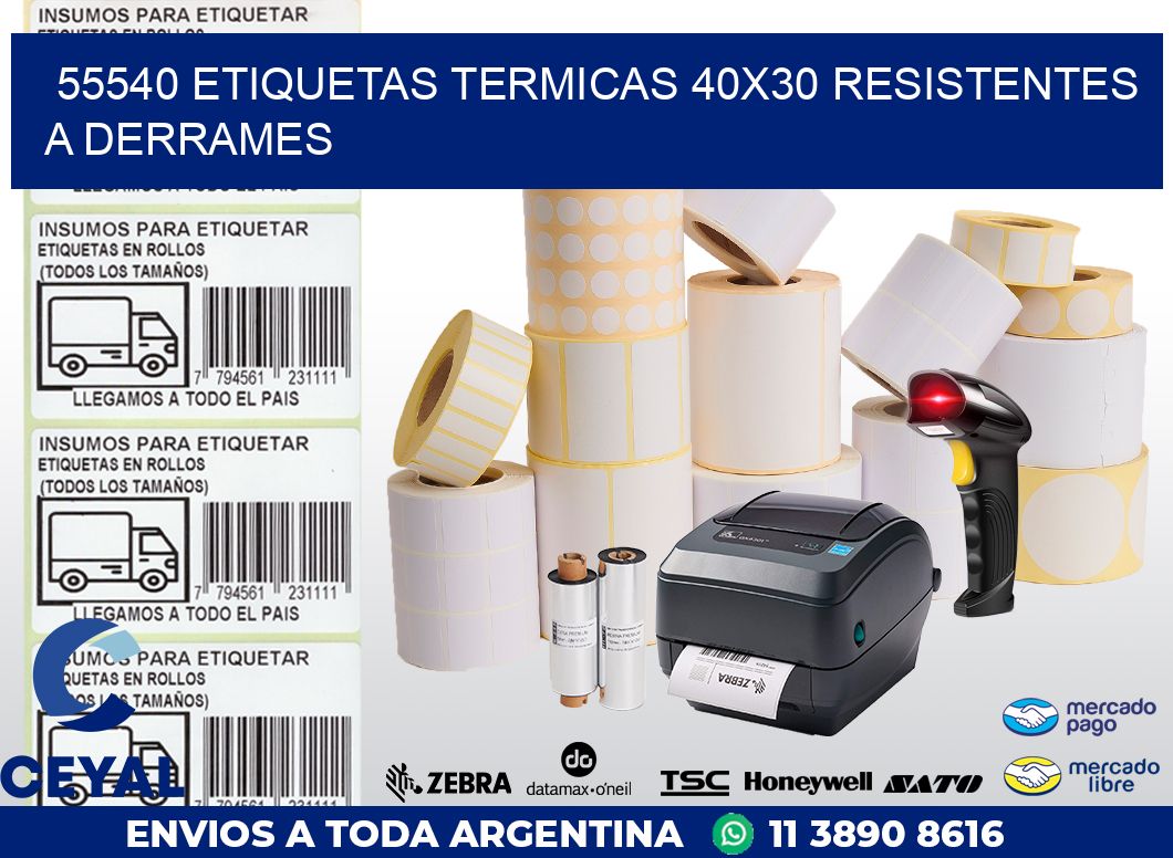 55540 ETIQUETAS TERMICAS 40X30 RESISTENTES A DERRAMES