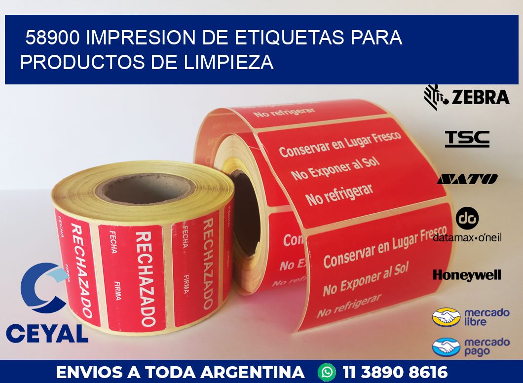 58900 IMPRESION DE ETIQUETAS PARA PRODUCTOS DE LIMPIEZA