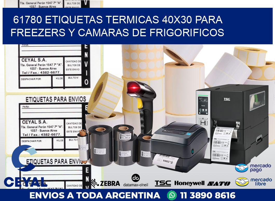 61780 ETIQUETAS TERMICAS 40X30 PARA FREEZERS Y CAMARAS DE FRIGORIFICOS