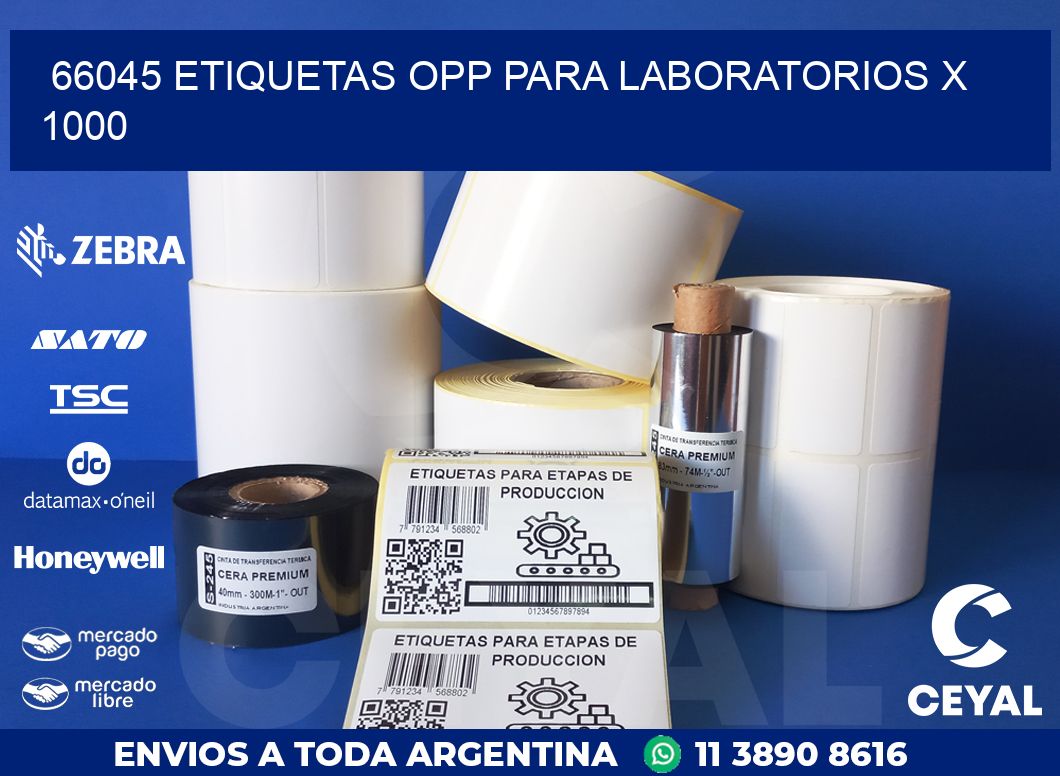 66045 ETIQUETAS OPP PARA LABORATORIOS X 1000