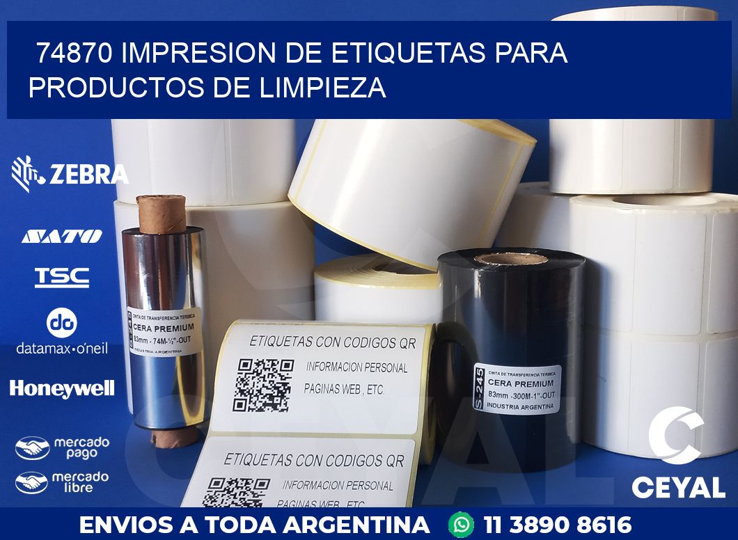 74870 IMPRESION DE ETIQUETAS PARA PRODUCTOS DE LIMPIEZA