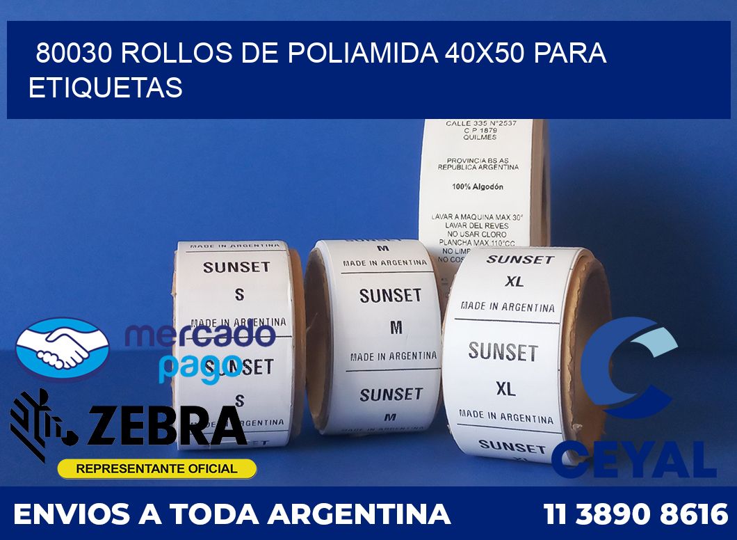 80030 ROLLOS DE POLIAMIDA 40X50 PARA ETIQUETAS