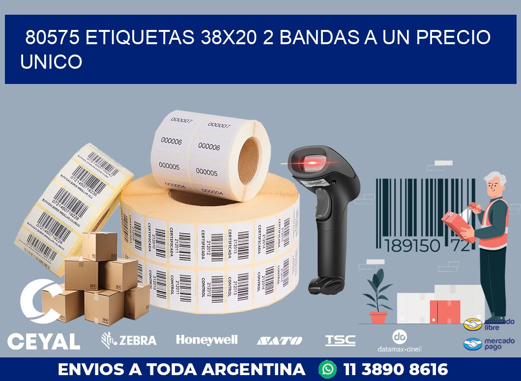 80575 ETIQUETAS 38X20 2 BANDAS A UN PRECIO UNICO