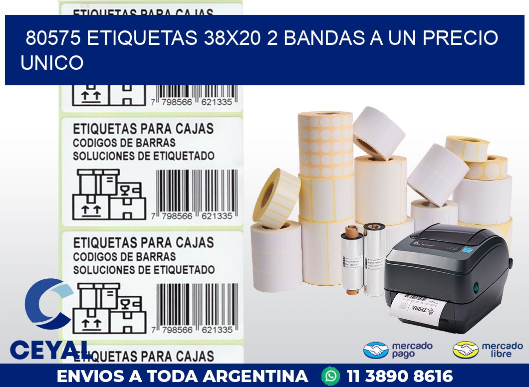 80575 ETIQUETAS 38X20 2 BANDAS A UN PRECIO UNICO