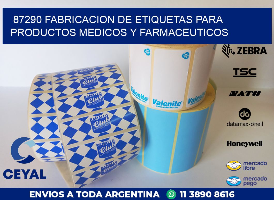 87290 FABRICACION DE ETIQUETAS PARA PRODUCTOS MEDICOS Y FARMACEUTICOS