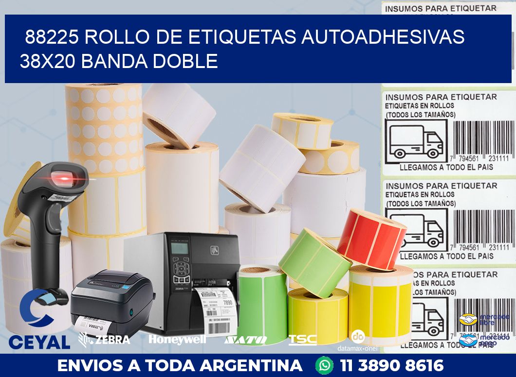88225 ROLLO DE ETIQUETAS AUTOADHESIVAS 38X20 BANDA DOBLE