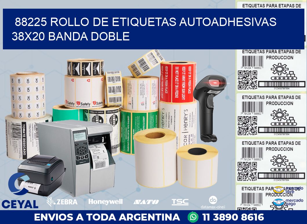 88225 ROLLO DE ETIQUETAS AUTOADHESIVAS 38X20 BANDA DOBLE