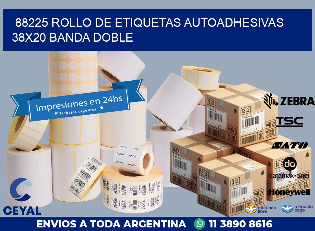 88225 ROLLO DE ETIQUETAS AUTOADHESIVAS 38X20 BANDA DOBLE