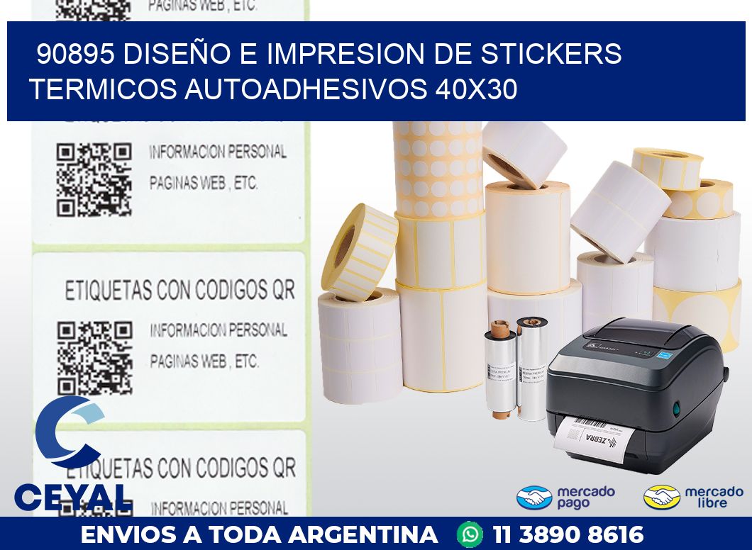 90895 DISEÑO E IMPRESION DE STICKERS TERMICOS AUTOADHESIVOS 40X30