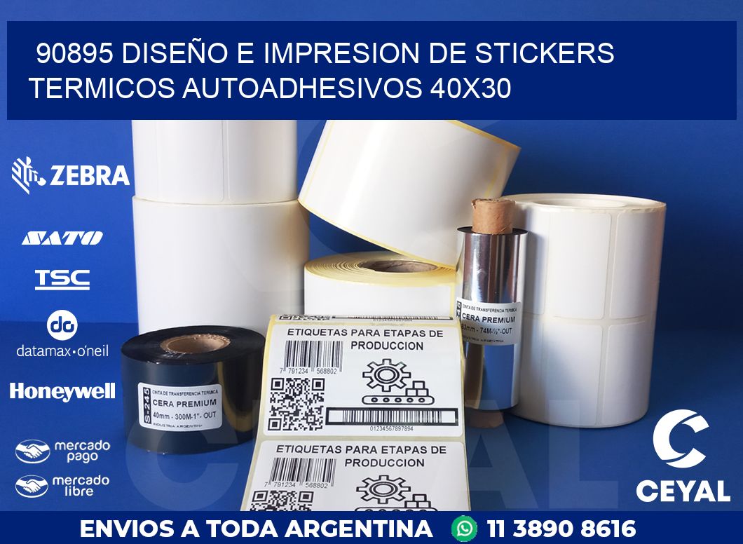 90895 DISEÑO E IMPRESION DE STICKERS TERMICOS AUTOADHESIVOS 40X30