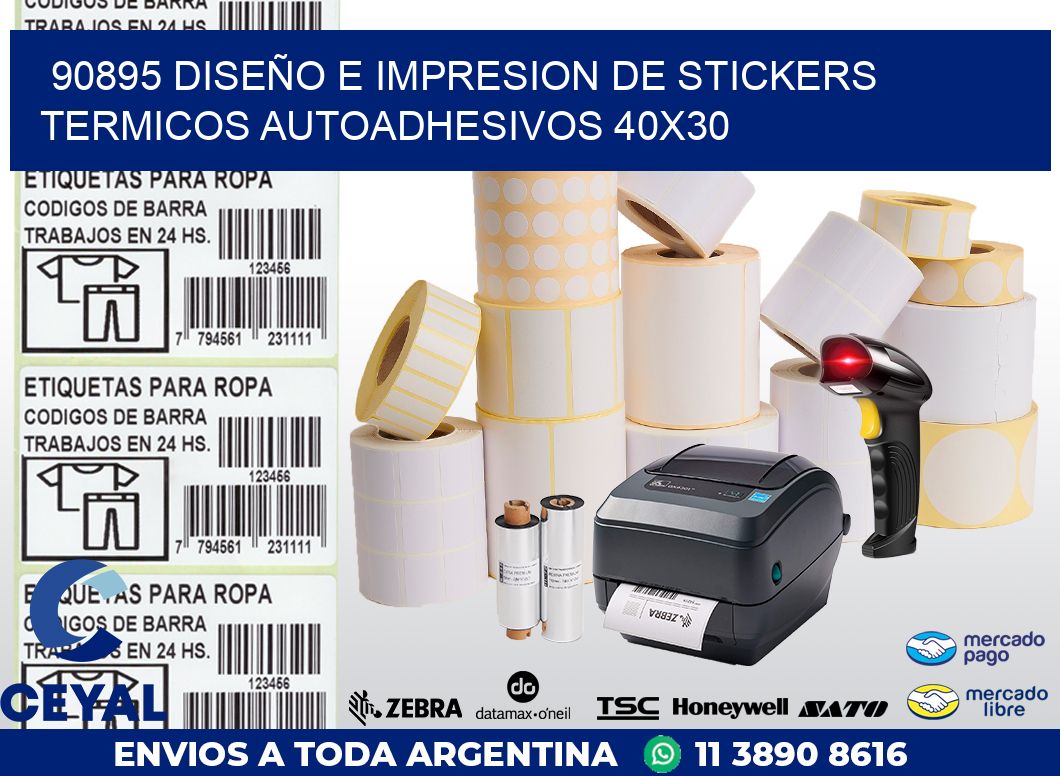 90895 DISEÑO E IMPRESION DE STICKERS TERMICOS AUTOADHESIVOS 40X30