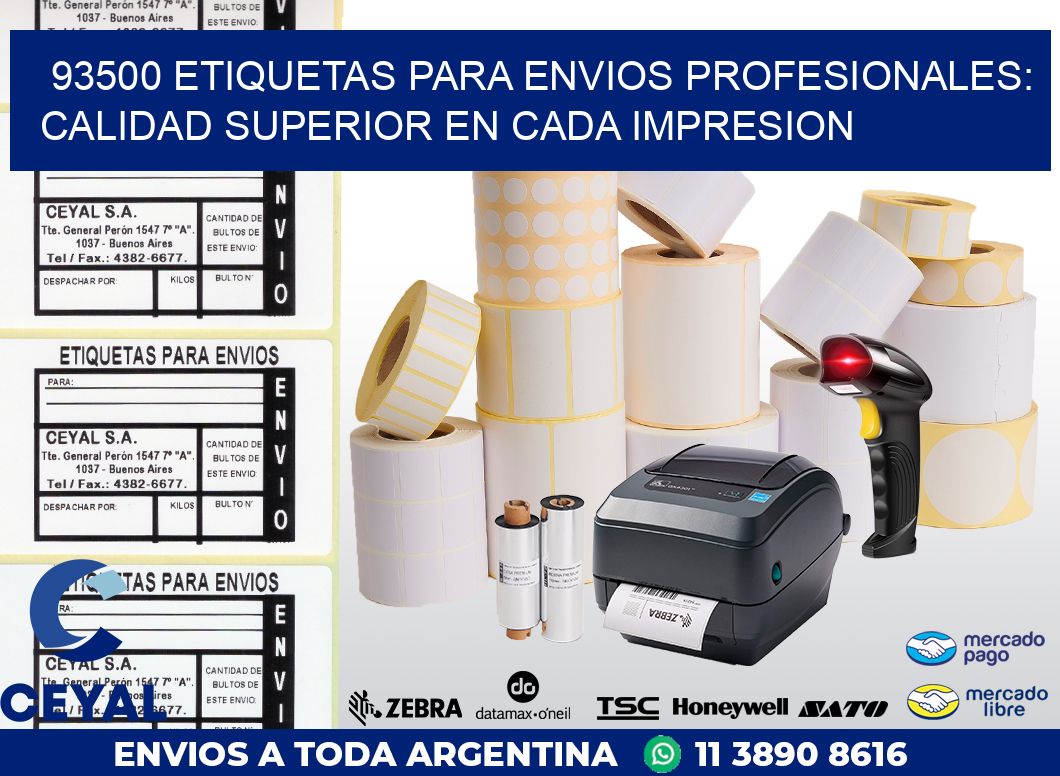 93500 ETIQUETAS PARA ENVIOS PROFESIONALES: CALIDAD SUPERIOR EN CADA IMPRESION