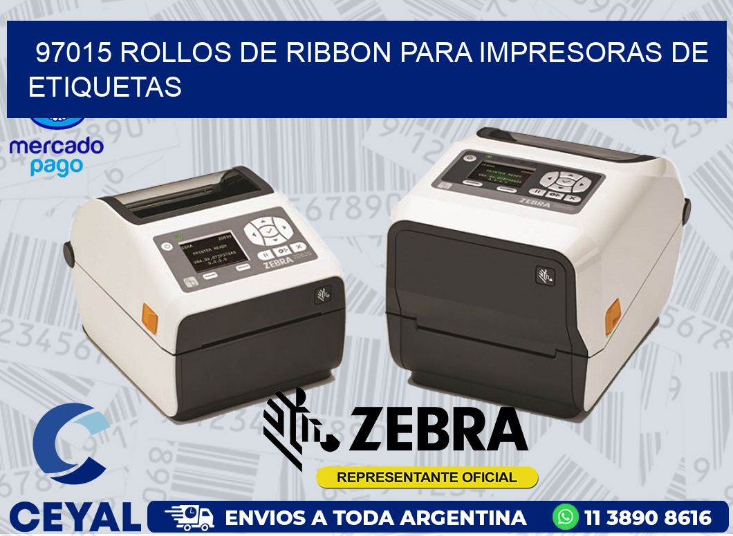 97015 ROLLOS DE RIBBON PARA IMPRESORAS DE ETIQUETAS