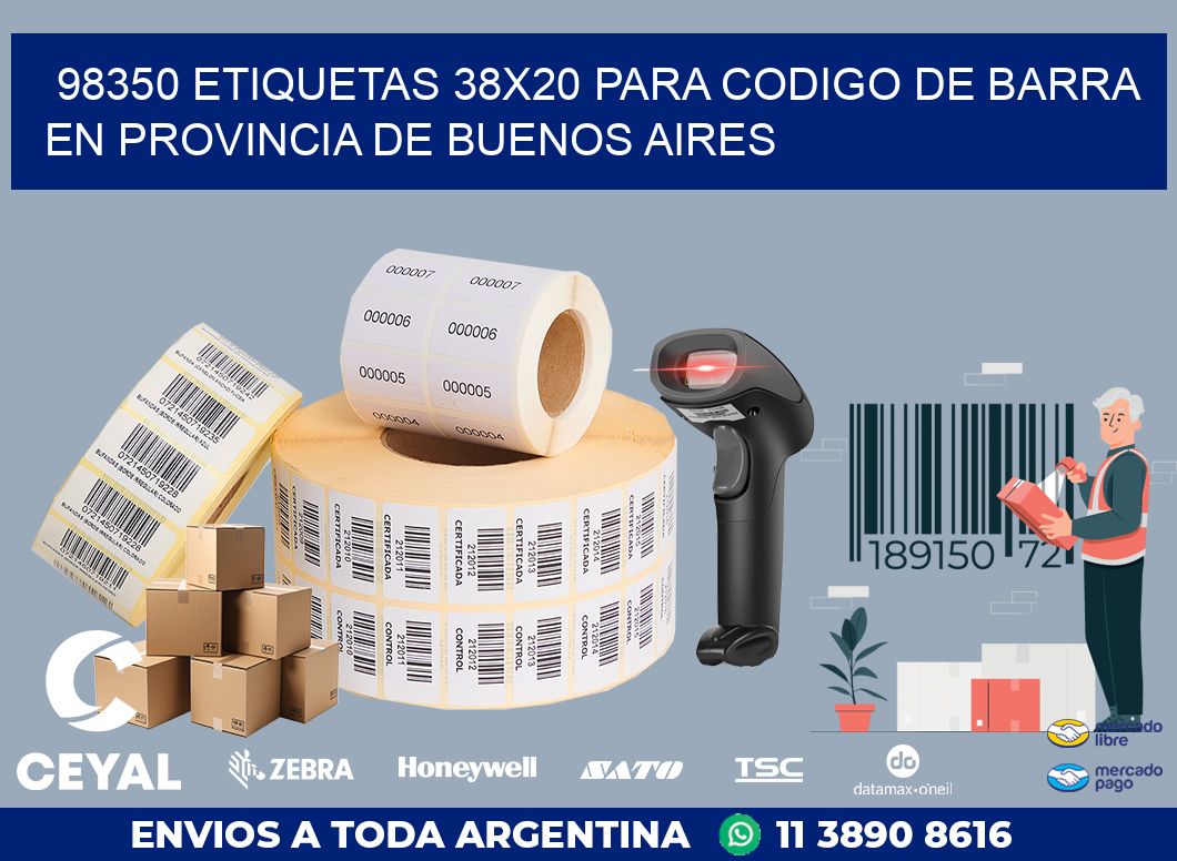 98350 ETIQUETAS 38X20 PARA CODIGO DE BARRA EN PROVINCIA DE BUENOS AIRES