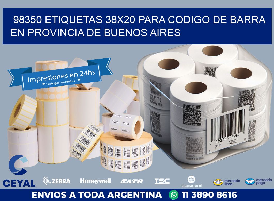 98350 ETIQUETAS 38X20 PARA CODIGO DE BARRA EN PROVINCIA DE BUENOS AIRES