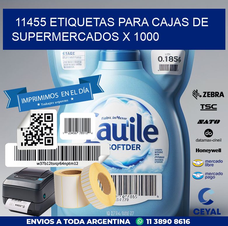 11455 ETIQUETAS PARA CAJAS DE SUPERMERCADOS X 1000