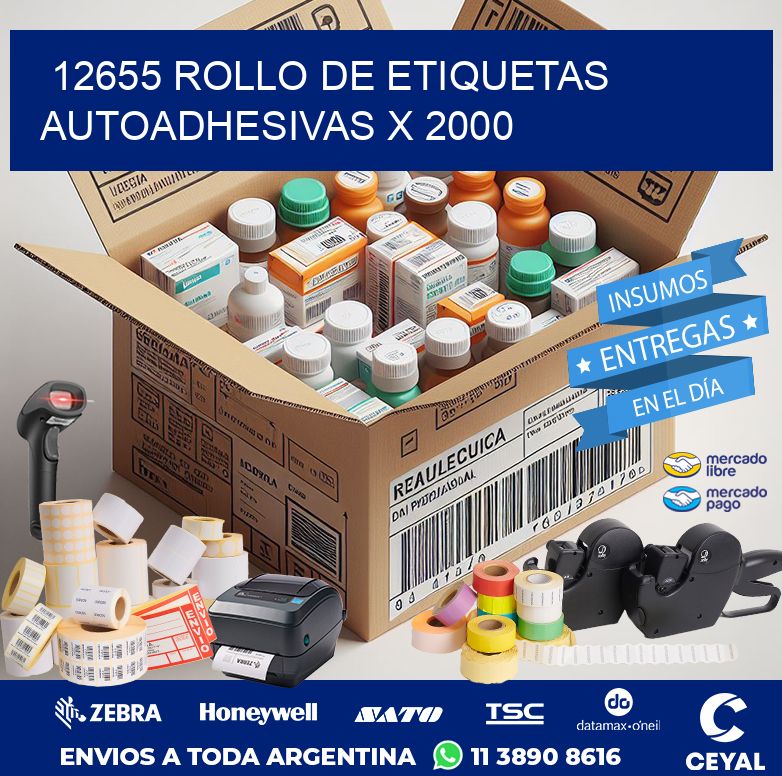 12655 ROLLO DE ETIQUETAS AUTOADHESIVAS X 2000