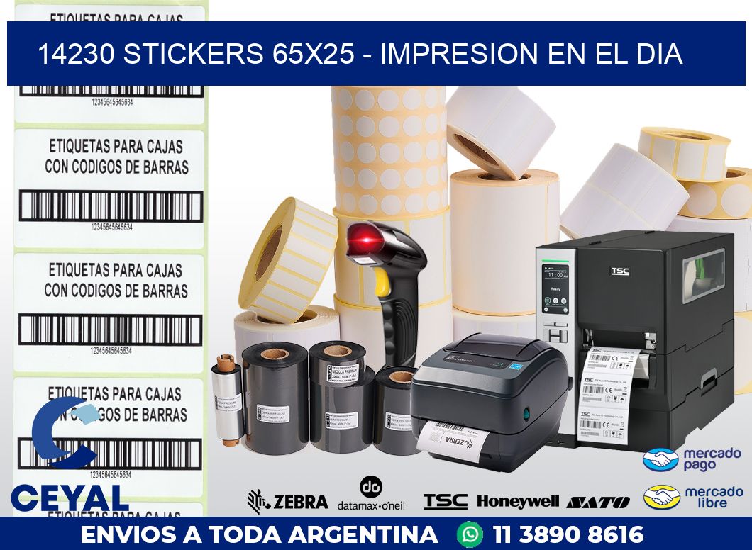 14230 STICKERS 65x25 - IMPRESION EN EL DIA