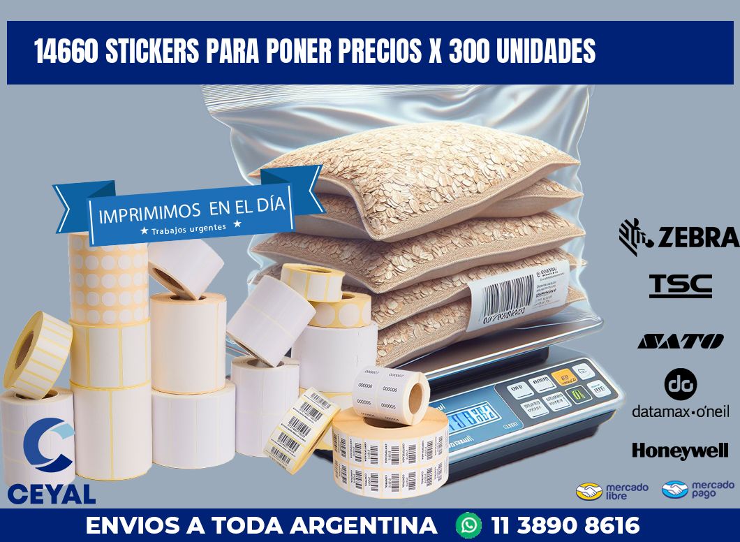 14660 STICKERS PARA PONER PRECIOS X 300 UNIDADES