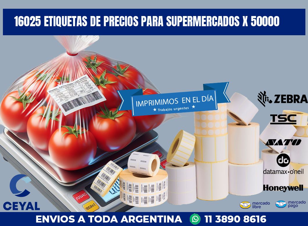 16025 ETIQUETAS DE PRECIOS PARA SUPERMERCADOS X 50000