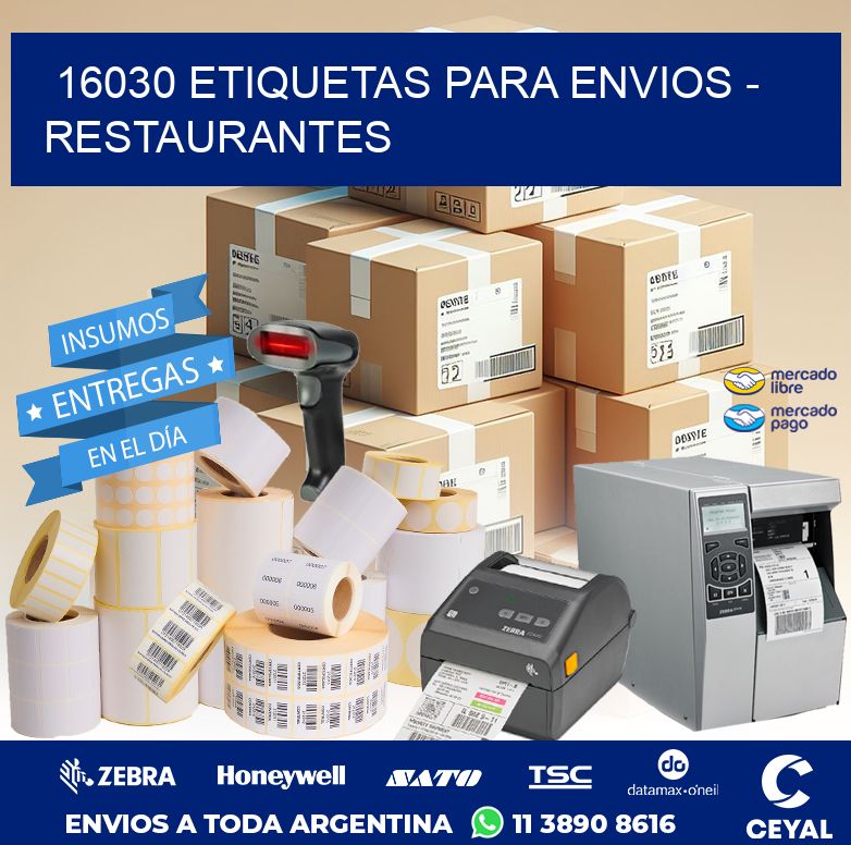 16030 ETIQUETAS PARA ENVIOS - RESTAURANTES