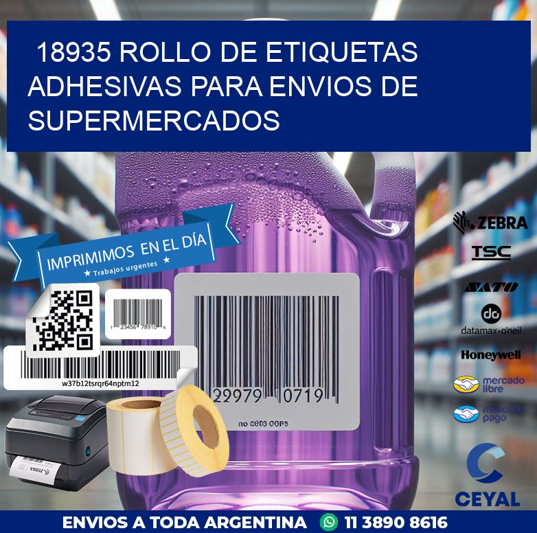 18935 ROLLO DE ETIQUETAS ADHESIVAS PARA ENVIOS DE SUPERMERCADOS