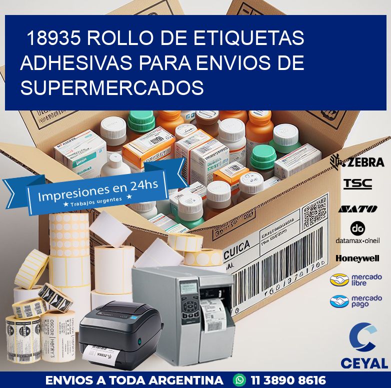 18935 ROLLO DE ETIQUETAS ADHESIVAS PARA ENVIOS DE SUPERMERCADOS