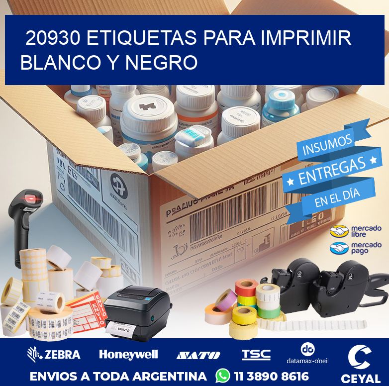 20930 ETIQUETAS PARA IMPRIMIR BLANCO Y NEGRO