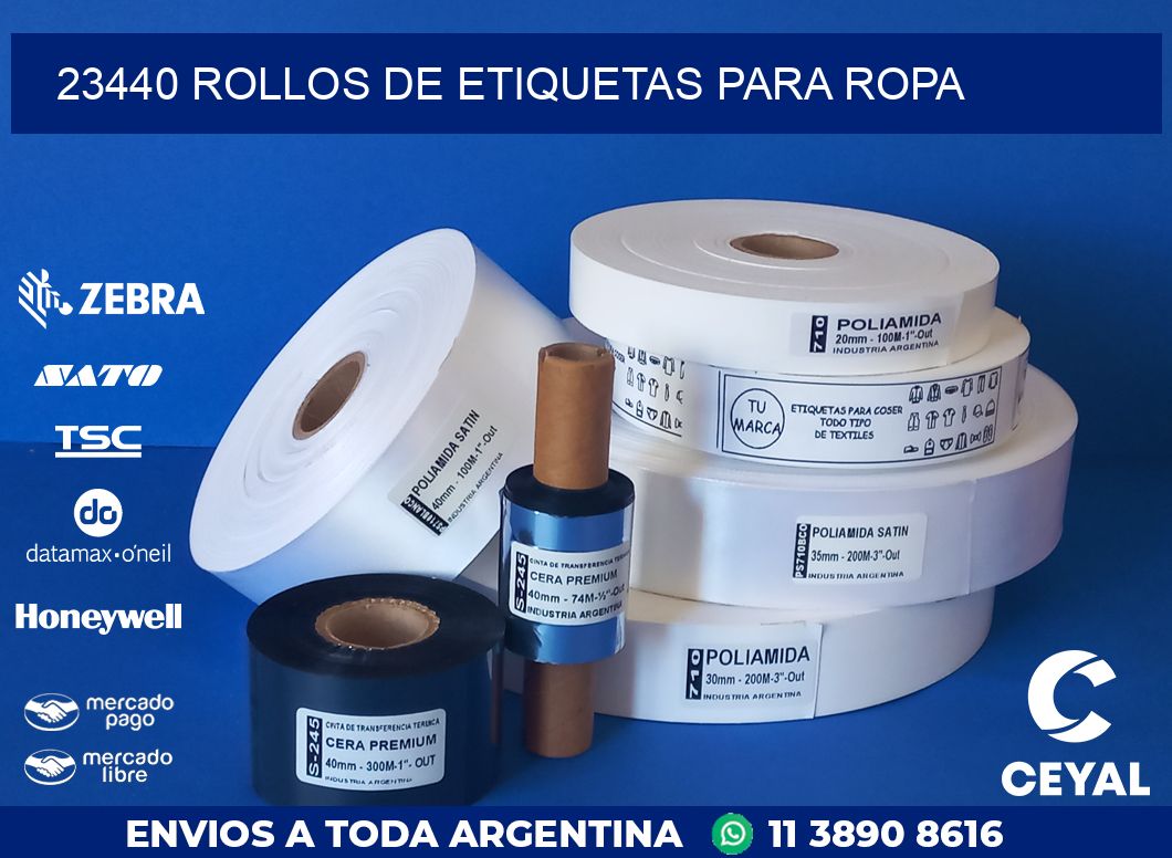 23440 ROLLOS DE ETIQUETAS PARA ROPA