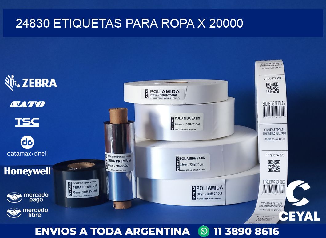 24830 ETIQUETAS PARA ROPA X 20000