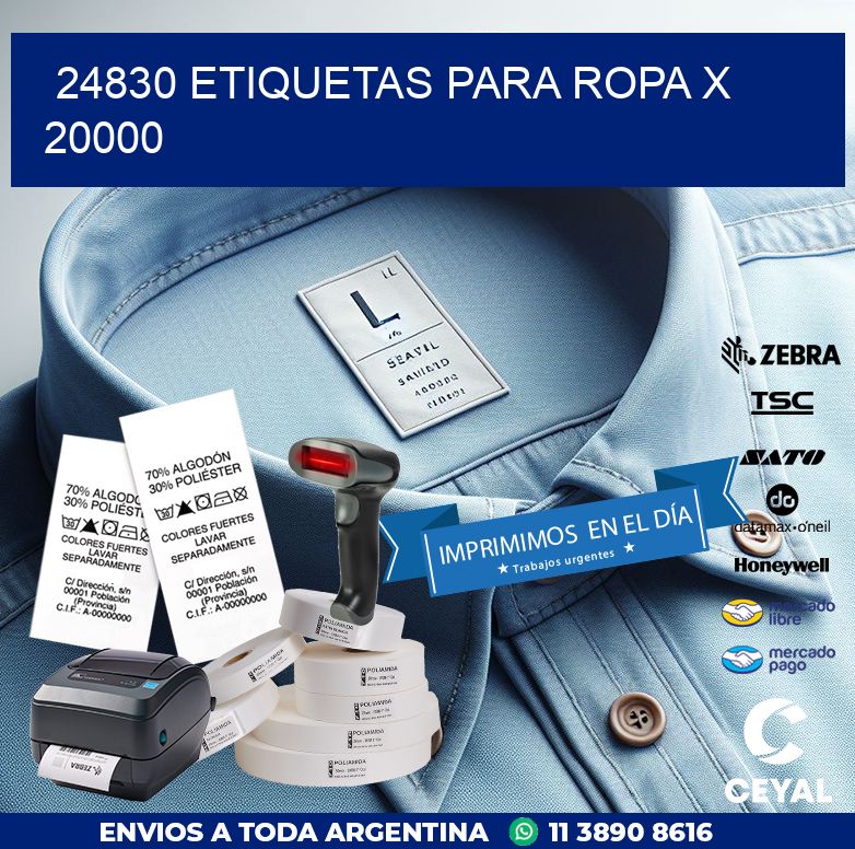 24830 ETIQUETAS PARA ROPA X 20000