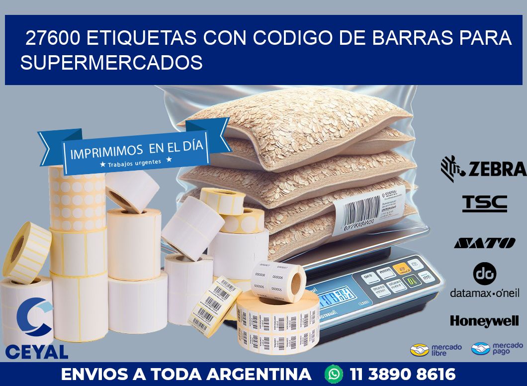 27600 ETIQUETAS CON CODIGO DE BARRAS PARA SUPERMERCADOS